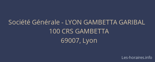 Société Générale - LYON GAMBETTA GARIBAL 