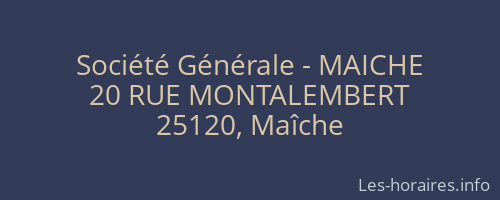 Société Générale - MAICHE 
