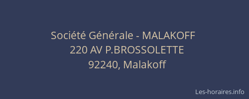 Société Générale - MALAKOFF 