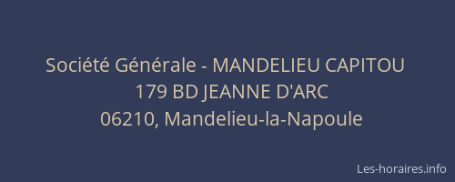 Société Générale - MANDELIEU CAPITOU 