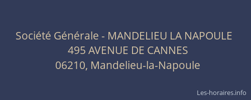 Société Générale - MANDELIEU LA NAPOULE 