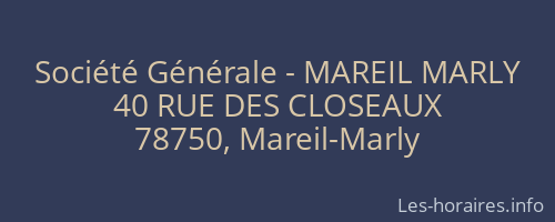 Société Générale - MAREIL MARLY 