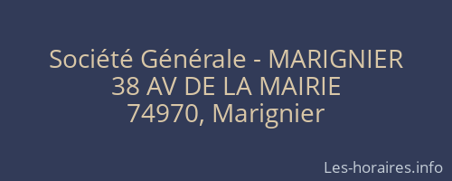 Société Générale - MARIGNIER 