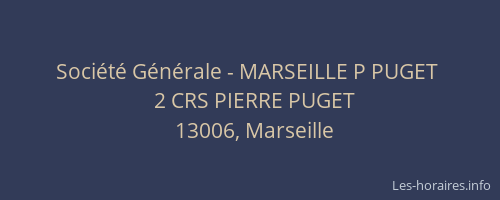 Société Générale - MARSEILLE P PUGET 