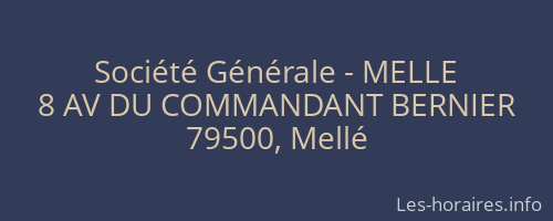 Société Générale - MELLE 