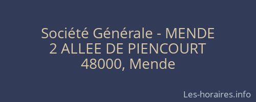 Société Générale - MENDE 