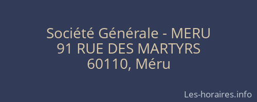 Société Générale - MERU 