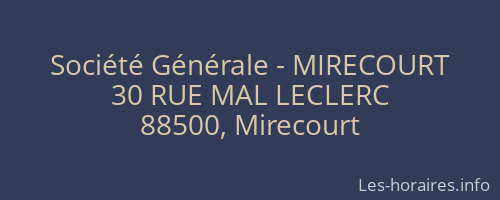 Société Générale - MIRECOURT 