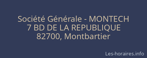 Société Générale - MONTECH 