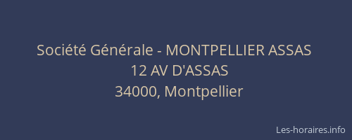 Société Générale - MONTPELLIER ASSAS 