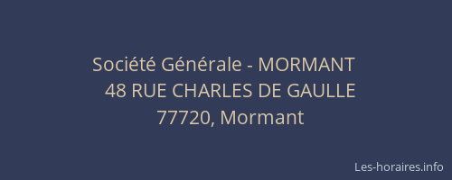 Société Générale - MORMANT 