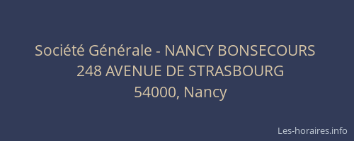 Société Générale - NANCY BONSECOURS 