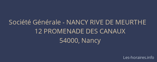Société Générale - NANCY RIVE DE MEURTHE 
