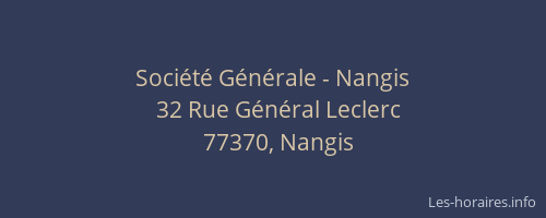 Société Générale - Nangis