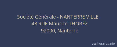 Société Générale - NANTERRE VILLE 