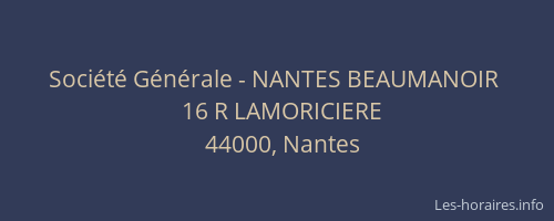 Société Générale - NANTES BEAUMANOIR 