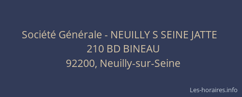 Société Générale - NEUILLY S SEINE JATTE 