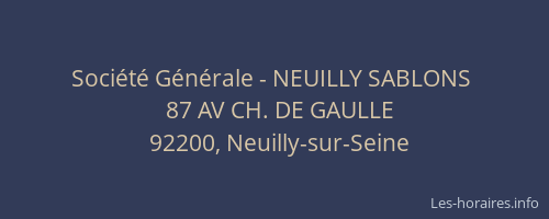 Société Générale - NEUILLY SABLONS 