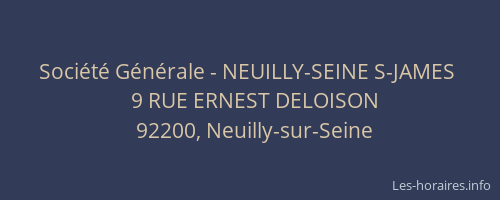Société Générale - NEUILLY-SEINE S-JAMES 