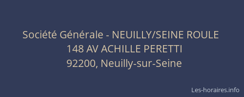 Société Générale - NEUILLY/SEINE ROULE 