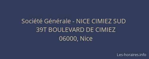Société Générale - NICE CIMIEZ SUD 