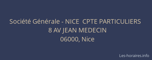 Société Générale - NICE  CPTE PARTICULIERS 
