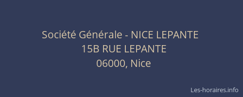 Société Générale - NICE LEPANTE 
