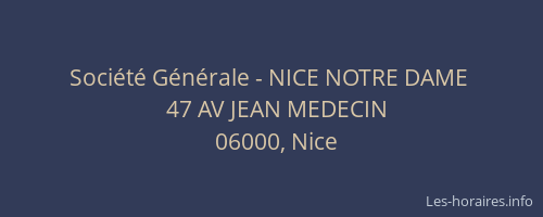 Société Générale - NICE NOTRE DAME 