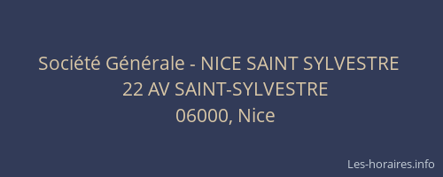 Société Générale - NICE SAINT SYLVESTRE 