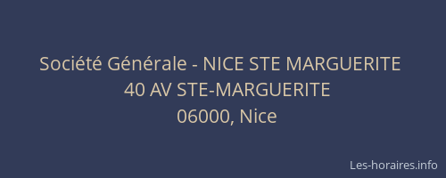 Société Générale - NICE STE MARGUERITE 
