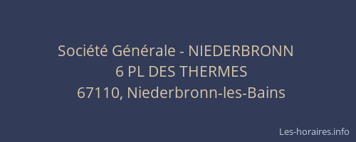 Société Générale - NIEDERBRONN 