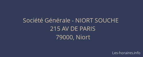 Société Générale - NIORT SOUCHE 