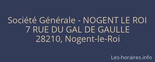 Société Générale - NOGENT LE ROI 