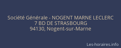 Société Générale - NOGENT MARNE LECLERC 