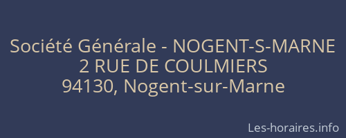 Société Générale - NOGENT-S-MARNE 