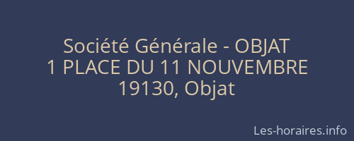 Société Générale - OBJAT 