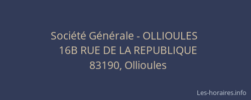 Société Générale - OLLIOULES 