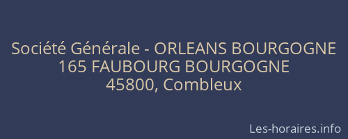 Société Générale - ORLEANS BOURGOGNE 