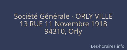 Société Générale - ORLY VILLE 