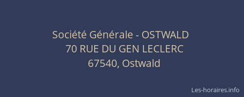 Société Générale - OSTWALD 