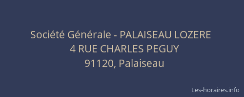 Société Générale - PALAISEAU LOZERE 