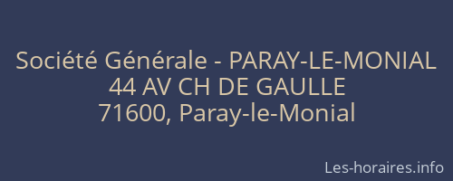 Société Générale - PARAY-LE-MONIAL 