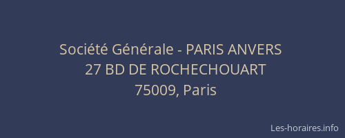 Société Générale - PARIS ANVERS 