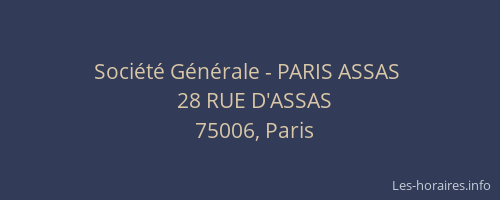 Société Générale - PARIS ASSAS 