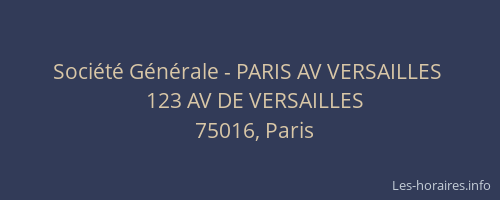 Société Générale - PARIS AV VERSAILLES 