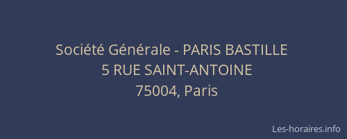 Société Générale - PARIS BASTILLE 