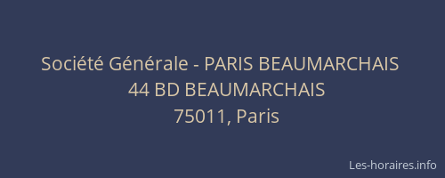 Société Générale - PARIS BEAUMARCHAIS 