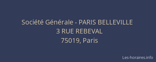Société Générale - PARIS BELLEVILLE 
