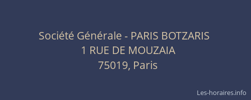 Société Générale - PARIS BOTZARIS 