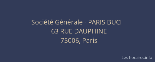 Société Générale - PARIS BUCI 